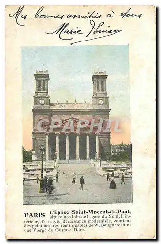 Cartes postales Paris l'Eglise Saint Vincent de Paul