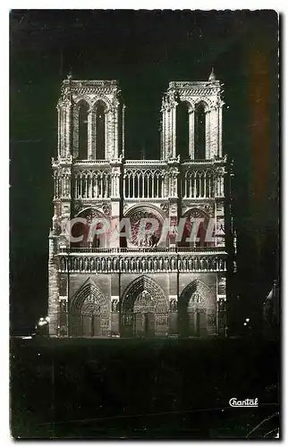 Ansichtskarte AK Paris Facade de Notre Dame illuminee