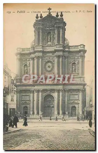 Cartes postales Paris l'Eglise Saint Louis Saint Paul