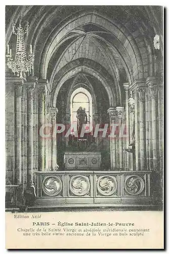 Cartes postales Paris Eglise Saint Julien le Pauvre Chapelle de la Sainte Vierge