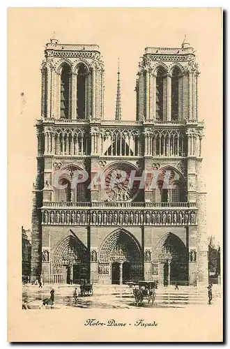 Cartes postales Paris Notre Dame Facade