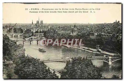 Ansichtskarte AK Paris Panorama sur la Seine vers Notre Dame et la Cite