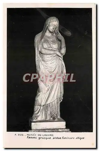 Cartes postales Musee de Louvre Femme grecque statue funeraire antique