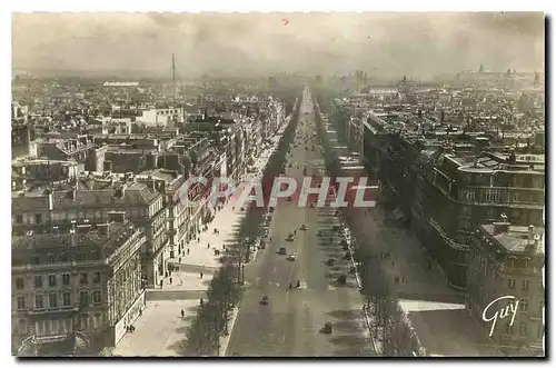 Cartes postales Paris et ses Merveilles L'Avenue des Champs Elysees vue de l'Arc de Triomphe de l'Etoile