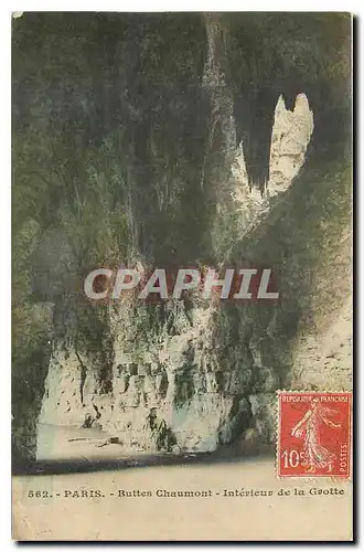 Cartes postales Paris Buttes Chaumont Interieur de la Grotte