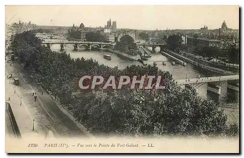 Cartes postales Paris Vue vers la Pointe du Vert Galant