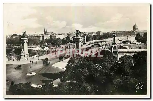 Cartes postales Paris et ses Merveilles Perspective sur le pont Alexandre