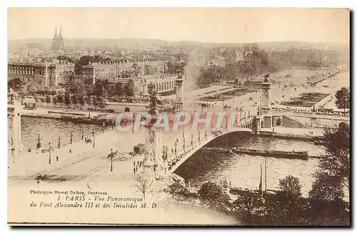 Ansichtskarte AK Paris Vue Panoramique du Pont Alexandre III et des Invalides