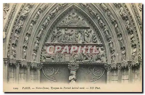 Cartes postales Paris Notre Dame Tympan du Portail lateral nord