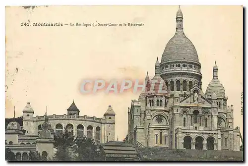 Cartes postales Montmartre La Basilique su Sacre Coeur et le Reservoir