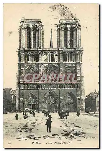 Cartes postales Paris Notre Dame Facade