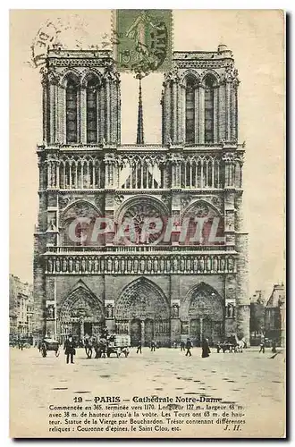 Cartes postales Paris Cathedrale Notre Dame