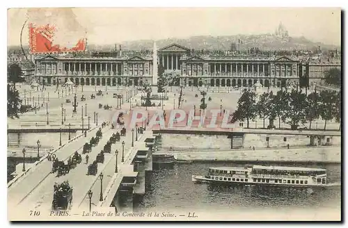 Cartes postales Paris La Place de la Concorde et la Seine