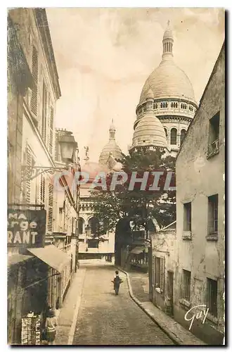 Ansichtskarte AK Paris et ses Merveilles Rue du Chevalier de la Barre et basilique du Sacre Coeur a Montmartre