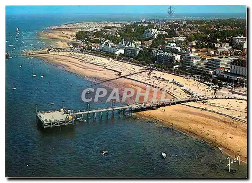 Moderne Karte Couleurs et Lumiere de France Arcachon Gironde Vue aerienne Gros Plan sur la Plage