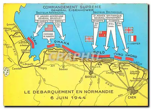 Moderne Karte O bis Arromanches Le debarquement