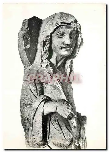 Cartes postales moderne Vezelay Yonne Basilique de la Madeleine Sainte Marie Madeleine Ancienne Statue de la Facade