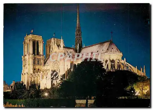 Moderne Karte Paris Notre Dame Illuminee