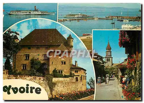 Cartes postales moderne Yvoire Haute Savoie Village medieval fleuri et Lac Leman