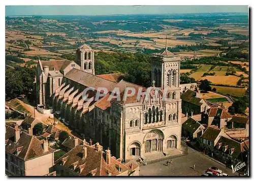 Moderne Karte Les Merveilles de l'Yonne Vezelay Yonne La Basilique Sainte Madeleine la facade et la tour Saint