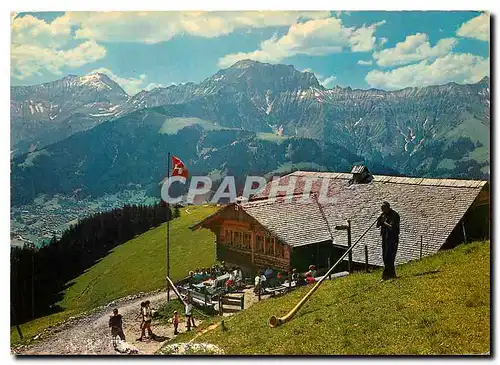 Moderne Karte Berghaus Bonderalp Adelboden Berner Oberland