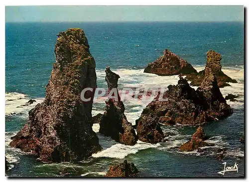 Moderne Karte Couleurs de Bretagne Belle Ile en Mer La bien nommeau Les Aiguilles de Port Coton
