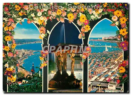 Cartes postales moderne Cattolica Panoramica da Gabicce monte La fontana delle Sirene La spiaggia