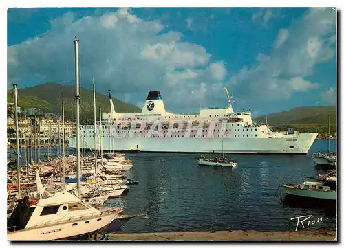 Moderne Karte La Corse Inoubliable Ajaccio Le Napoleon sortie du Port Bateau