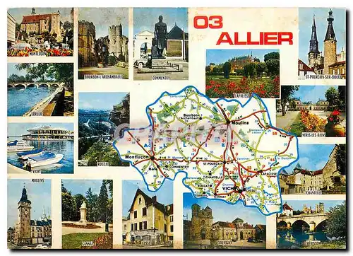 Cartes postales moderne Allier Prefecture Moulins Sous Prefectures Montlucon Vichy