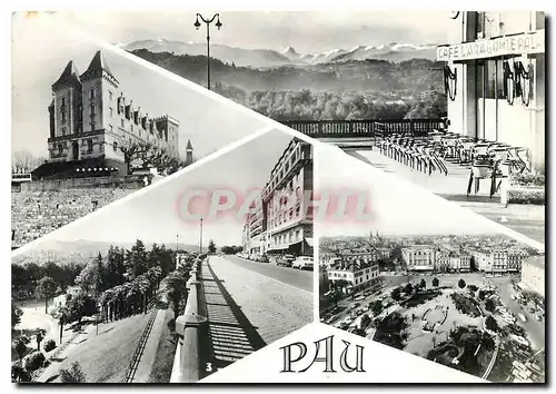 Cartes postales moderne Pau B P Le Chateau La Chaine des Pyrenees Le Boulevard des Pyrenees La Place Clemenceau