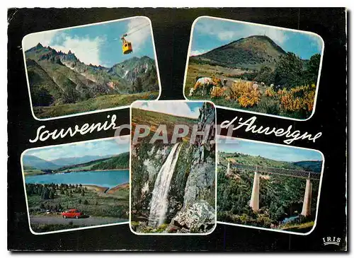 Cartes postales moderne Auvergne Le sancy et le Telepherique Le Puy de Dome Le Lac Guery Grande Cascade du Mont Dore Via