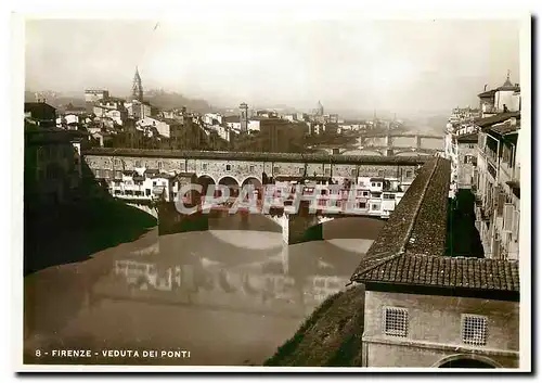 Moderne Karte Firenze Veduta dei Ponti