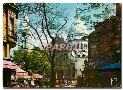 Cartes postales moderne Couleurs et Lumiere de France Paris La Basilique du Sacre Coeur et la Place du Tertre