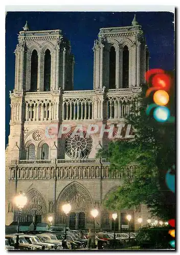 Cartes postales moderne Paris la nuit La Cathedrale Notre Dame