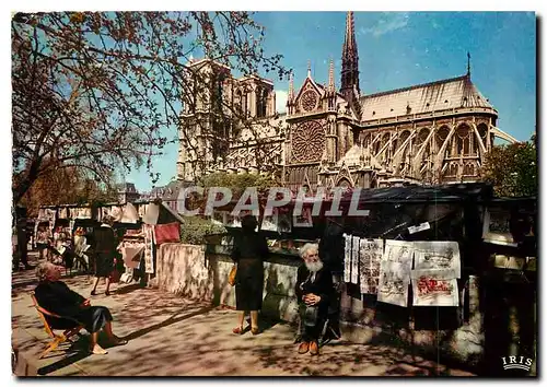 Moderne Karte Paris Notre Dame Les Bouquinistes