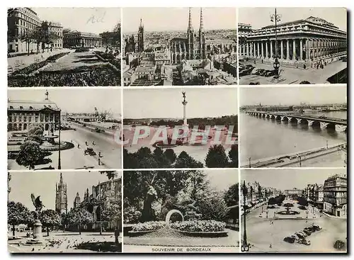 Cartes postales moderne Souvenir de Bordeaux Allees de Tourny Place de la Bourse Cathedrale St Andre Quinconces Girondin