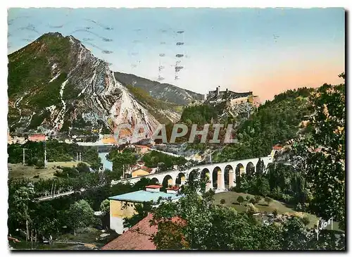 Moderne Karte Sisteron Basses Alpes Le viaduc rocher de la Baume et la Citadelle