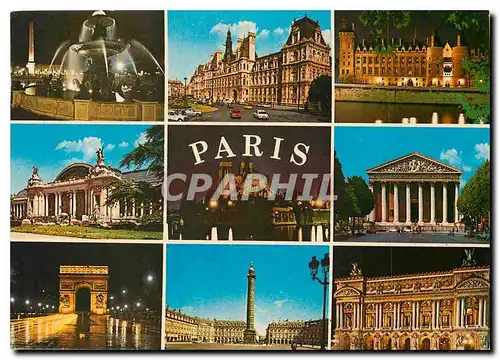 Moderne Karte Paris Place de la Concorde Hotel de Ville Conciergerie Grand Palais Notre Dame Madeleine Arc de