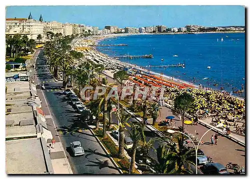 Cartes postales moderne Cannes La Croisette et la Plage