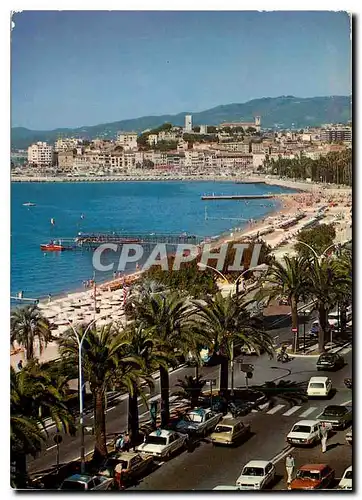 Moderne Karte Cannes vue sur les plages de la Croisette et le Suquet