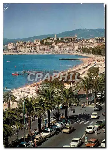 Moderne Karte Cannes Vue sur les plages de la Croisette et le Suquet