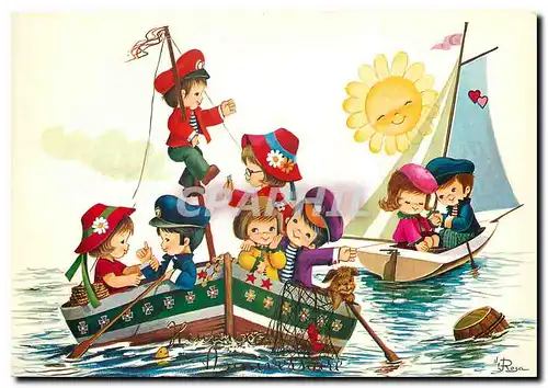 Cartes postales moderne Enfants Bateau
