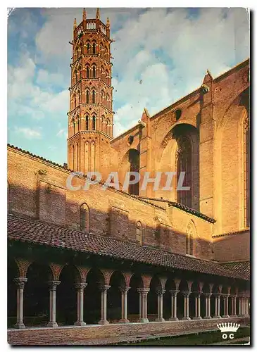 Moderne Karte Cloitre du Couvent des Jacobins au couchant domine par le clocher tour de style Janquedocien