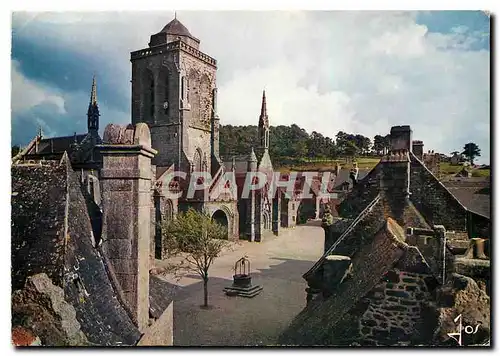 Moderne Karte La Bretagne en Couleurs Locronan Finistere Ensemble de la Place L'Eglise et les vieilles maisoms