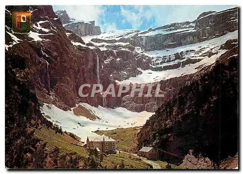 Cartes postales moderne Les Pyrenees Gavarnie Hautes Pyrenees Le Cirque la Grande Cascade et l'Hotel du Cirque