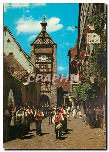 Cartes postales moderne Riquewihr Alsace La Tour du Dolder et la musique folklorique de Riquewihr