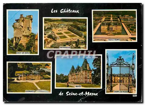 Cartes postales moderne Les Chateaux de Seine et Marne Crouy sur Ourcq Fontainebleau Vaux le Vicomte Guermantes Montry C
