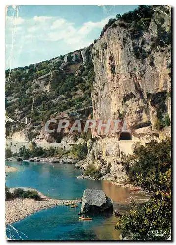 Moderne Karte Ardeche Pittoresque Les Gorges entre Vallon et Pont d'Arc