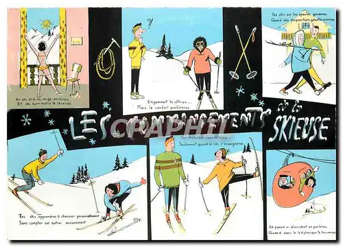 Moderne Karte Les Commandements de la Skieuse Ski