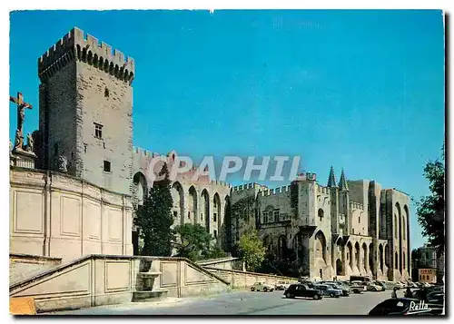 Moderne Karte Avignon Vaucluse Le Palais des Papes facade occidentale et Tour de la Campane